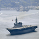 Japan’s Maritime Self-Defense Force helicopter carrier Izumo leaves Yokosuka base, southwest of Tokyo, on May 1, 2017.